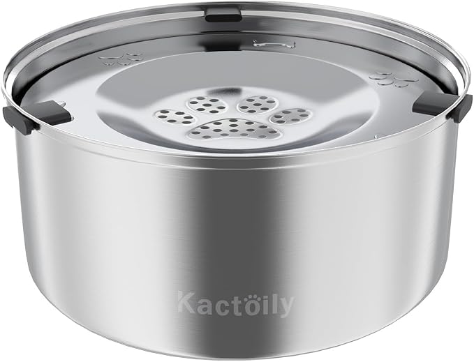 Kactoily 3L/101oz Dog Water Bowl Stainless Steel Slow Water Bowl for Dog | No-Spill Slow Drinking Water Bowl for Medium Large Dogs, Spill Proof Dog Water Bowl for Home, Vehicle and Travel Use by kactoily