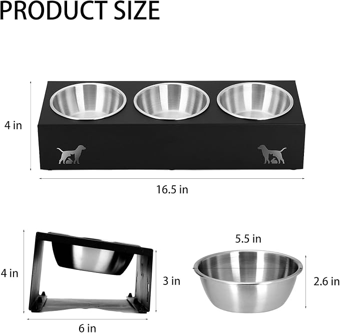 Elevated Cat Food Bowls [3 Pack] - 15° Tilted Stainless Steel, Anti-Vomit Raised Pet Feeder with Non-Slip Base, Ergonomic Whisker-Friendly Bowl Set for Indoor Cats & Kittens - Image 4
