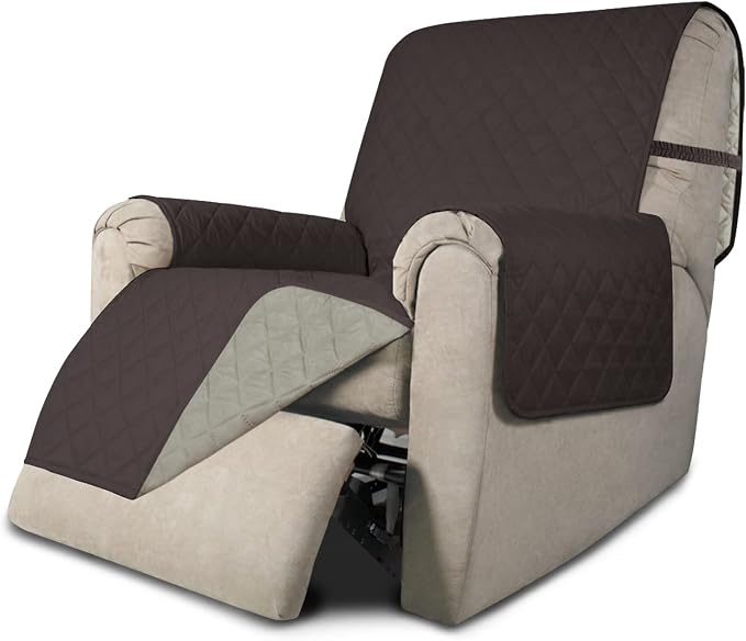 Easy-Going Recliner Chair Slipcover Reversible Sofa Cover Water Resistant Couch Cover Furniture Protector with Elastic Straps for Pets Dog (Recliner 22 inch, Chocolate/Beige) | Machine Washable Slipcover For Dogs, Water Resistant Furniture Mat For Livi... by Easy-Going