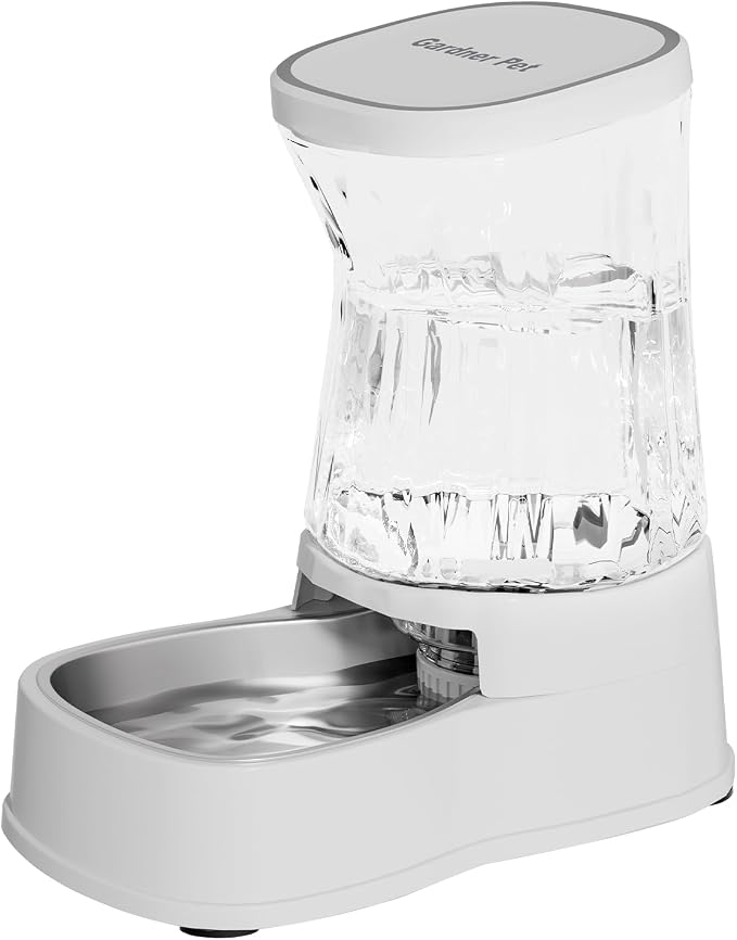 Gardner Pet Automatic Dog Water Dispenser Gravity Stainless Steel Water Waterer Feeder, Large Capacity Water Feeding Bowls for Medium & Large-Sized Dogs Cats Other Pets -(2.1 Gallon) by GardnerPet