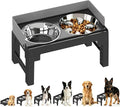 PAKEWAY Elevated Dog Bowls with Stainless Steel Slow Feeder Bowl for Medium and Large Dogs, Spill-Proof Tiltable Dog Feeder with 2 Bowls, 6-Height Adjustable Raised Dog Bowl Stand by PAKEWAY