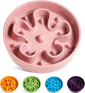LE TAUCI Slow Feeder Dog Bowls Ceramic, 1.5 Cups Dog Food Bowl, Puppy Slow Feeder Dish for Fast Eaters,Pink Bloom by LETAUCI