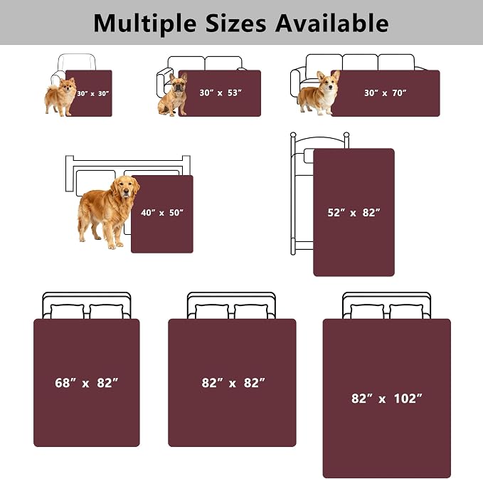 Waterproof Couch Cover for Dogs - Washable Pets Furniture Protector | TPU Leak-Proof Liner, Lightweight & Reversible, Fits Chair, Sofa, Bed, 30" x 30" , Burgundy/Pink - Image 7