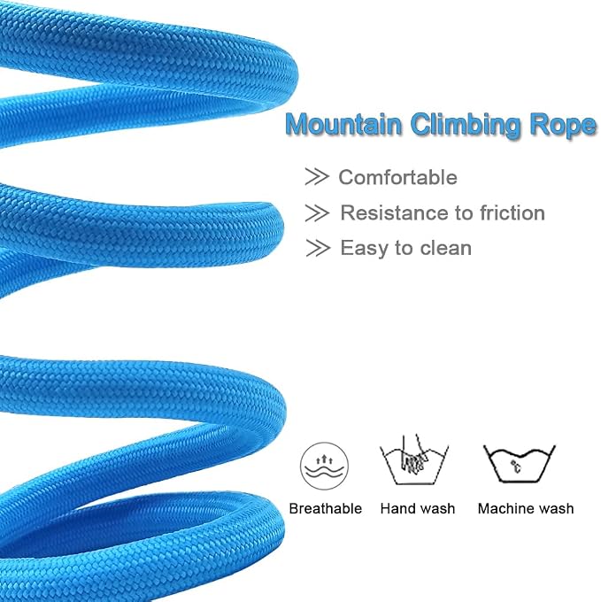 MayPaw 4/6/8/10FT Rope Dog Leash, 6 Classic Solid Colors Strong Nylon Leash | 1/2-Inch Thick Training Leash for Medium Larges Reinforced with Leather Tailor Connection Heavy Duty Silver Clasp (blue 10ft) - Image 2