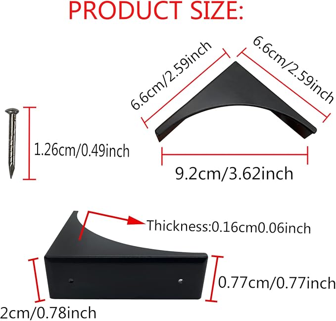 Pack of 4 Antique Zinc Alloy Box Corner Protector Edge Safety Guard Cabinet Furniture Corner Bumpers (No Printing Black) - Image 2