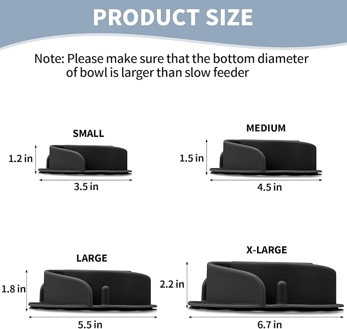Slow Feeder Dog Bowls Insert, Bestalk Soft Silicone Slow Eating Feeder Insert with Suction Cups for Small, Medium and Large Dogs, Fit into Basic and Elevated Dog Bowls, Black - Image 3