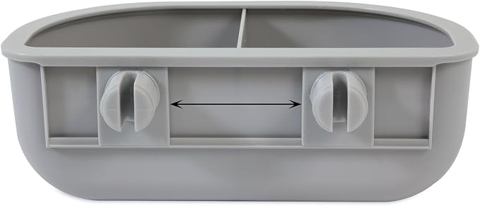 Petmate Double Diner Kennel Bowl, Gray, Small - Image 2