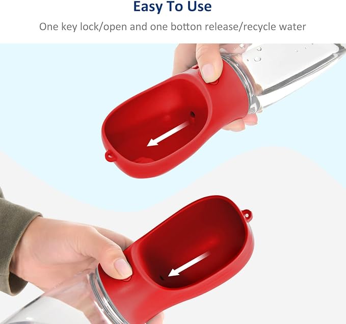 WePet Portable Dog Water Bottle, 12 OZ, Leak Proof Puppy Water Dispenser with Drinking Feeder for Pets Outdoor Walking, Hiking, Travel, Food Grade Plastic - Image 6