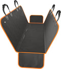 Active Pets Waterproof Hammock Standard Car Seat Cover, Fits Sedans Hatchbacks Crossovers Coupes Compact Vehicles, Secure Convertible Travel Bed Protects Backseat Cargo from Dogs, Black w/Orange Trim by ActivePets