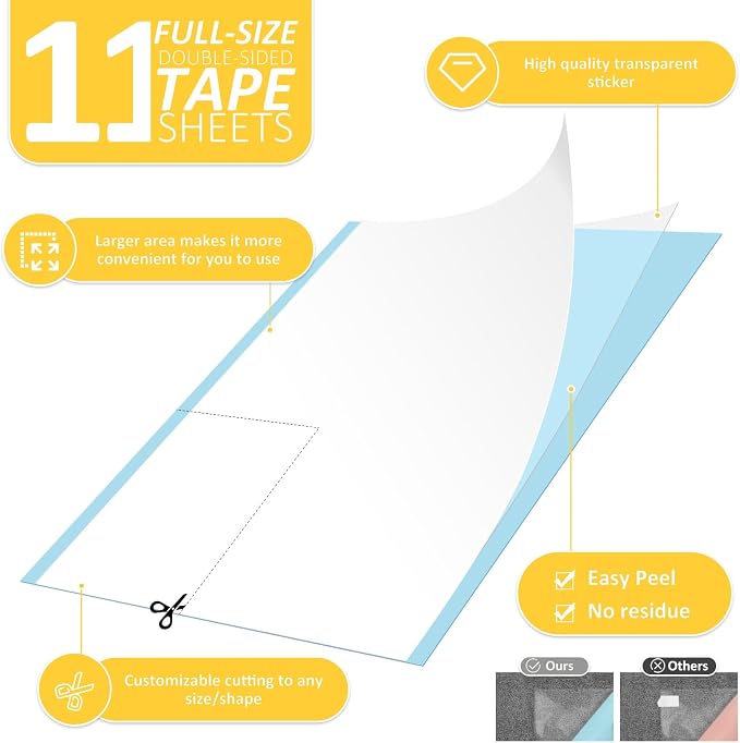XMZCYMyo Anti Cat Scratch Furniture Protectors, 11PCS Cat Scratch Deterrent Tape, Couch Corner Protectors for Cats, Double Sided Sofa Anti Scratching Sticky Tape - Image 7