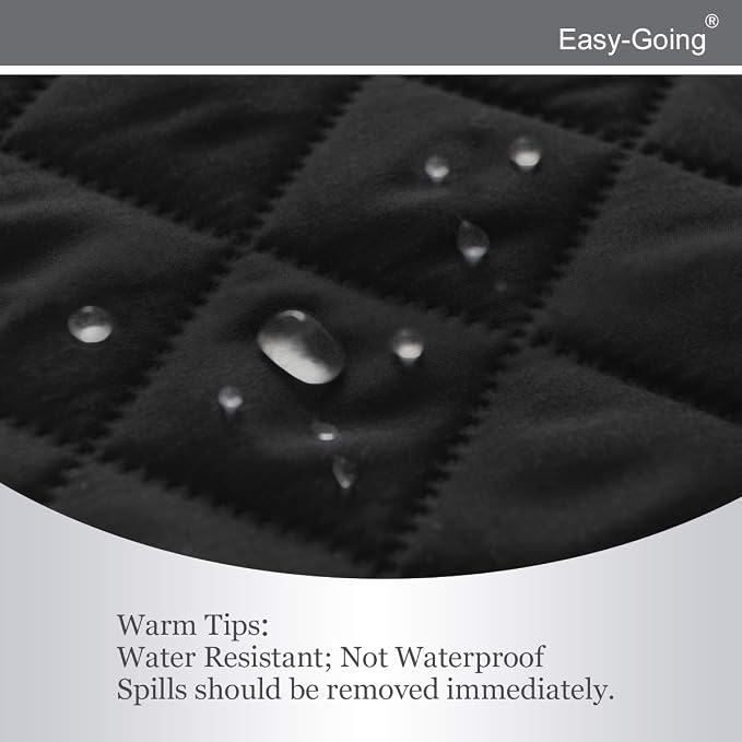 Easy-Going Reversible Couch Cover, 3 Cushion Sofa, Large, Black/Beige | Machine Washable Slipcover For Dogs, Water Resistant Furniture Mat For Living Room, Non-Slip Sofa Cover, Pet Friendly - Image 4