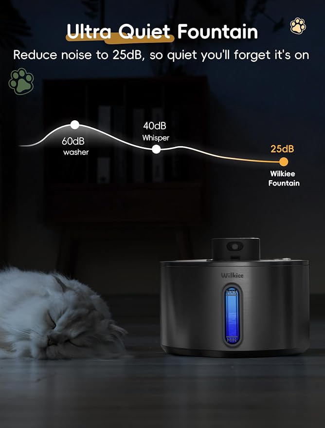 Stainless Steel Cat Water Fountain, Cordless Fountain for Cat & Dogs Indoor | 135fl.oz/4L Capacity, 4000mAh Battery, ultra-quiet - Image 6