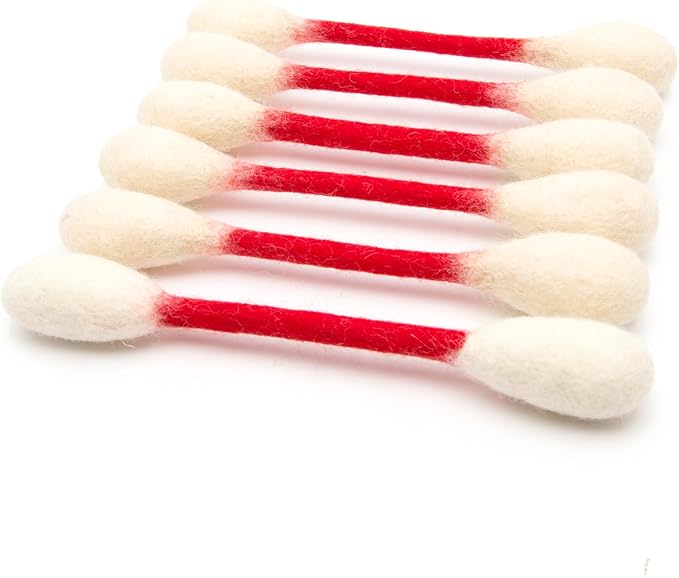 Glaciart One Swabs Cat Toys with Catnip - 6 Pk | Durable for Chew, Cute Cat Toys Interactive Kitty for Boredom, Exercise, & Play | Filled w/Organic Catnip for Anxiety & as Digestive Aid | Gift Idea by GlaciartOne