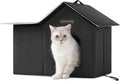 Outdoor Insulated Cat House for Feral Large Cats Weatherproof | Indestructible windproof shelter with mat & clip, insulated waterproof design, fits stray & feral cats for winter outdoor use by Rest-Eazzzy
