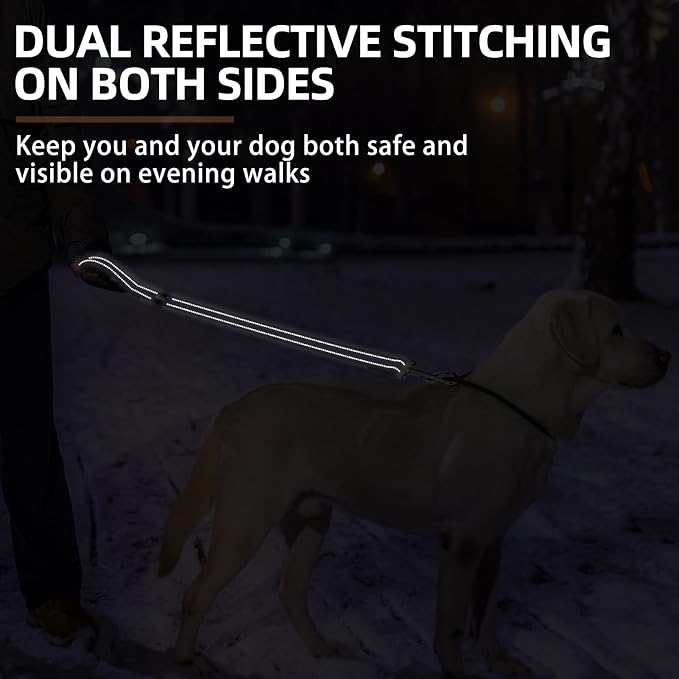 PUPTECK Reflective Short Dog Leashes 3 Pack for Walking and Training | Heavy Duty Clip with Soft Padded Handle for Medium Large Dogs Traffic Control - Image 6