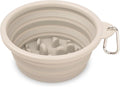 Bonza by Leash Boss Collapsible Dog Slow Feeder Bowl, Portable Silicone Travel Bowl for Food & Water, Slow Eating for Large, Medium, & Small Sized Breeds, Anti-Choking, BPA-Free, Dishwasher Safe by Bonza