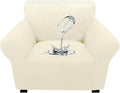 Waterproof Stretch Spandex Chair Sofa Slipcover - Non-Slip Soft Couch Cover with Elastic Bottom, Washable Leakproof Furniture Protector for Kids, Pets, Dogs & Cats (Chair, Light Yellow) by Unknown