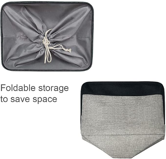 TheWarmHome Organization and Storage Basket for Organizing - 17x14x10 inch Large 3 Pack Collapsible Storage Bin for Shelves, Fabric Basket for Gifts Empty Organizer Gift Closet (Black & Grey) - Image 7