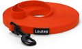 Waterproof Long Line Dog Leash, Padded Handle, 30 ft, Orange | Soft PVC-coated webbing with 360° swivel carabiner for swimming, tracking and rainy walks by Loutep