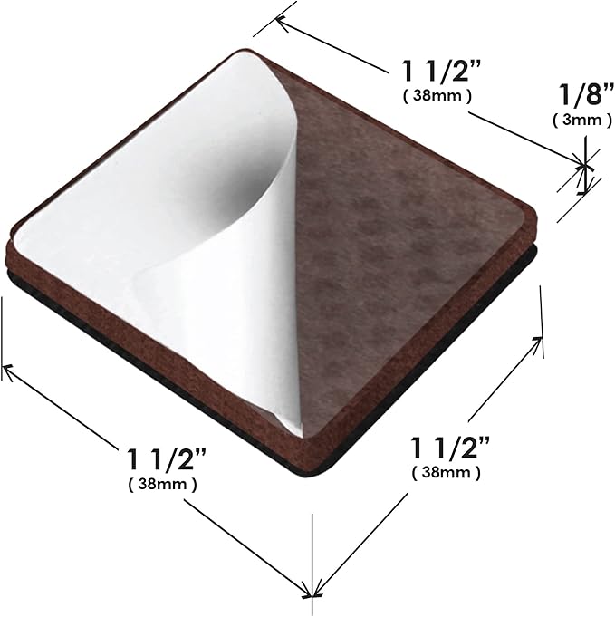 Slipstick GorillaPads CB150 Non Slip Furniture Pads/Rubber Grips (Set of 8) Self Adhesive Furniture Feet Floor Protectors, 1-1/2 inch Square, Black (Pack of 2) - Image 5