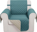Reversible Recliner Chair Covers, 23" Chair, Blue/Beige | Chair Covers for Living Room with Elastic Straps, Water Repellent, Chair Protectors Covers for Dogs by LuxshareHome