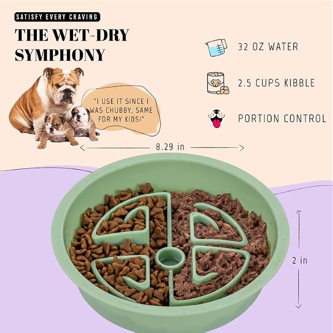 AVERYDAY Slow Feeder Dog Bowls for Large Breeds Fits Raised Feeding Station, Puzzle Dog Food Bowls to Slow Down Eating, Dogs Feeding Bowl with Non-Slip, Slows Feeder Pet Bowl for Wet and Dry Food - Image 4
