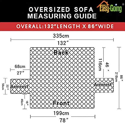 Easy-Going Reversible Couch Cover, 3 Cushion Sofa, X-Large, Blue/Ivory | Machine Washable Slipcover For Dogs, Water Resistant Furniture Mat For Living Room, Non-Slip Sofa Cover, Pet Friendly - Image 7