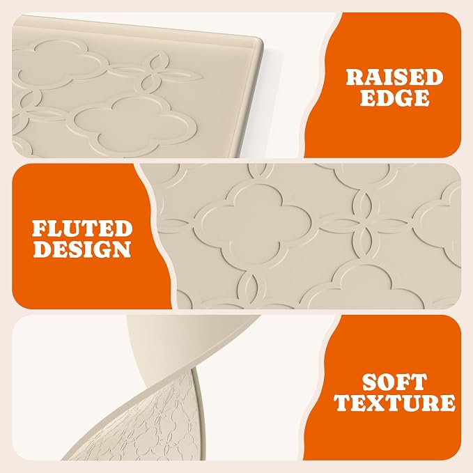 Pawtners Cat Litter Mat Extra Large 42" X 30", Easy to Clean, Beige, 2 Pack | Non-Slip Kitty Litter Mat for Floor, Waterproof & Urine-Proof Cat Litter Mat Litter Trapping Mat, Soft on Kitty Paws - Image 5