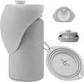 Dog Water Bottle and Collapsible Bowl Set, 18.6 oz/550ml Leakproof Silicone Portable Pet Travel Water Bottle for Walking, Hiking and Camping, Light Grey by Aquiforge