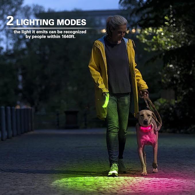 2 Pack LED Light for Dog Leash Harness, Light Up Dog Collar with Nylon Stickers, Waterproof Glow Light Easy to Attach to Collar Leash and Harness, Safety LED Light Up Band for Dogs at Night Walking - Image 5