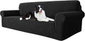 MAXIJIN Super Stretch Couch Cover for 3 Cushion Couch, 1-Piece Universal Sofa Covers Living Room Jacquard Spandex Furniture Protector Dogs Pet Friendly Fitted (Extra Large, Black) by MAXIJIN