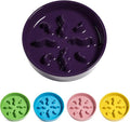 LE TAUCI PET Ceramic Slow Feeder Dog Bowls Small Breed, 0.5 Cups Dog Food Dish for Fast Eaters, Puzzle Bowl for Small Dogs and Cats, 5.5 Inch-Purple by LETAUCIPET