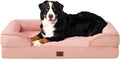 EHEYCIGA Orthopedic XXL Dog Bed, Waterproof Washable XL Big Pet Bed 48" | Non-Slip Bottom and Egg-Crate Memory Foam Extra Large Pet Couch Bed with Washable Removable Cover, Dusty Pink by EHEYCIGA