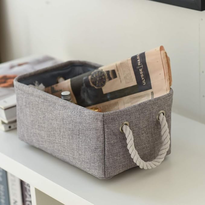 TheWarmHome Large Storage Bins Basket, 2 Pack Grey Fabric Storage Cubes for Changing Table Nursery Livingroom Kidsroom Playroom Toy, Collapsible Storage Baskets for organizing Shelves Closet - Image 9