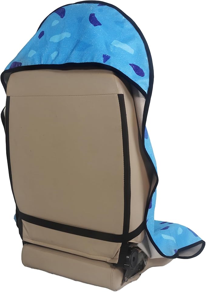 Car Seat Cover Protector Front Seats,for Gym Workout,Running,Swimming,Beach and Hiking,Waterproof Sweat Towel Bucket Seat Covers for Cars SUV Trucks (Blue Marbling, 1Pcs) - Image 2