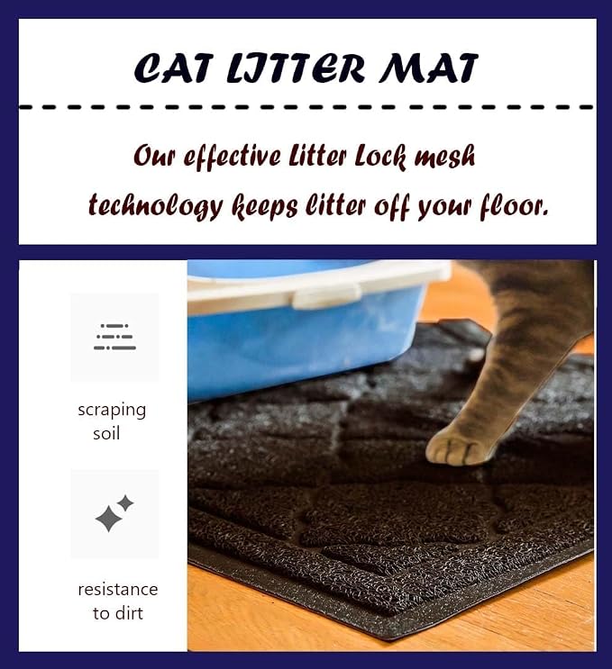 Cat Litter Mat Traps Litter from Litter Box XL Size 47"X36" Durable Trapping Rug, Non-Slip and Waterproof, Easy to Clean - Image 6