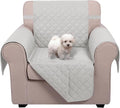 U-NICE HOME Reversible Recliner Chair Covers, Light Grey | 23''Armchair Cover for dogs Washable, Pet Friendly, Elastic Straps, Water Repellent, Diamond Quilted by U-NICEHOME