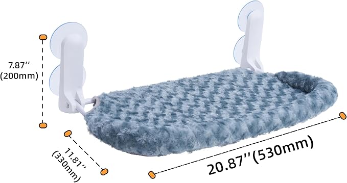 YUNIQUE Cat Window Perch with Cushion Rim, Upturned Edge Bracket, Portable Wall Hammock for Indoor Cat, Green - Image 4