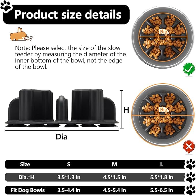 Soft Silicone Anti-Choking Puzzle Dog Bowl Insert, Anti-Slip Slow Eating Feeder for Regular Elevated Dog Bowls - Image 4