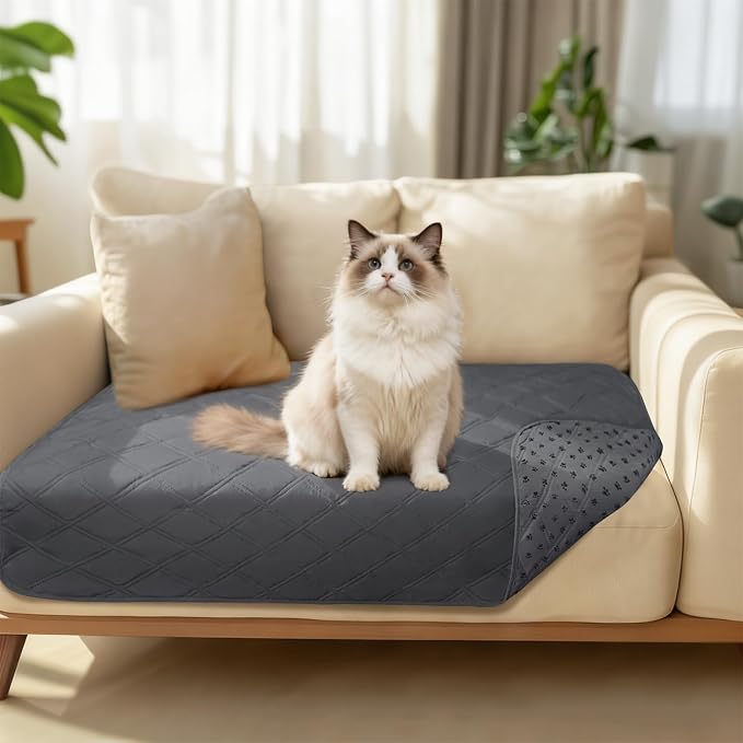 Luciphia Waterproof Couch Cover for Dogs, Non-Slip Pet Sofa Protector | Non-slip waterproof couch cover scratch-resistant machine washable protects sofa bed, Grey, 30" x 53" by luciphia