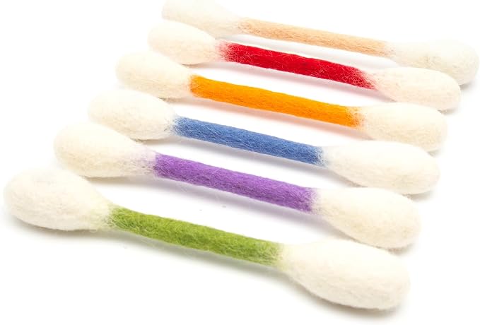 Glaciart One Swabs Cat Toys with Catnip - 6 Pk | Durable for Chew, Cute Cat Toys Interactive Kitty for Boredom, Exercise, & Play | Filled w/Organic Catnip for Anxiety & as Digestive Aid | Gift Idea by GlaciartOne