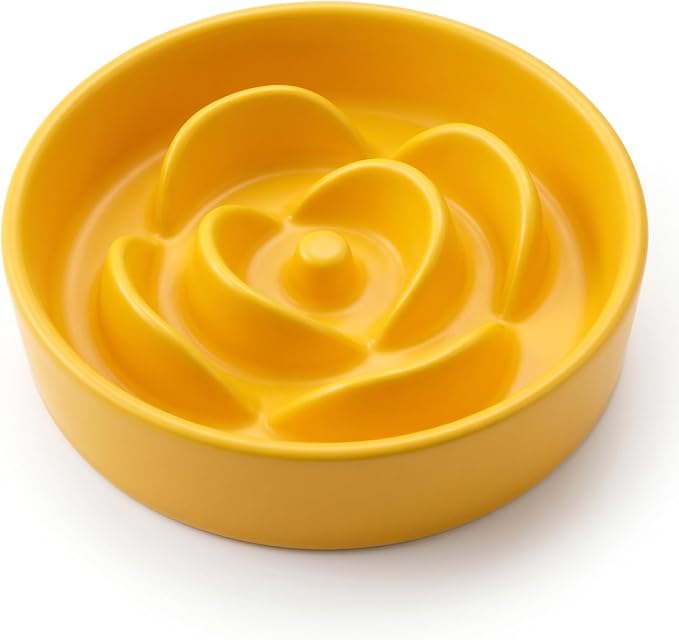 Casfuy Dishwasher Safe Ceramic Slow Feeder Dog Bowl, 6.1-in by casfuy