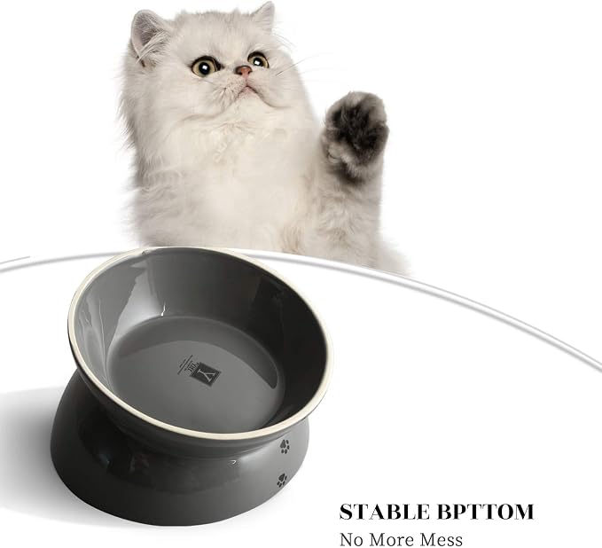 Y YHY Cat Bowls,Grey - Image 4