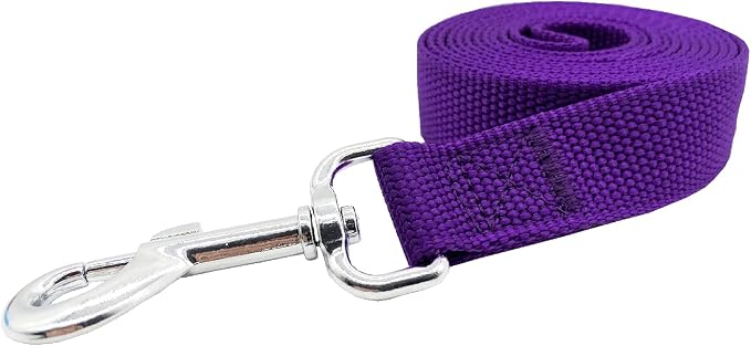 Nylon Dog Training Leash, Traction Rope, 4/5/6 Feet Long, 3/4 Inch 1 Inch Wide, for Small and Medium Dogs (1'' x 4 FT, Purple) - Image 2