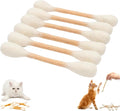 Cotton Swabs Cat with Catnip, 6 Pk Giant Kitten Chew Sticks,Interactive Kitty Kick Sticks for Cat Lovers Gift - Sturdy Teething Chew Toy (Beige) by Unknown