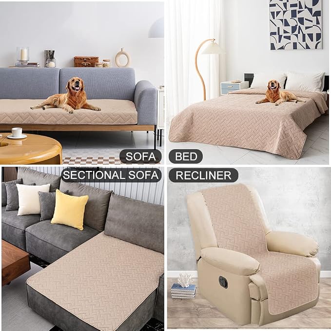 fuguitex Waterproof Dog Bed Cover Couch Cover for Pet Anti-Slip Cat Mat Pet Pad Blanket for Sofa Chair Recliner Bed Furniture Protrctor - Image 6