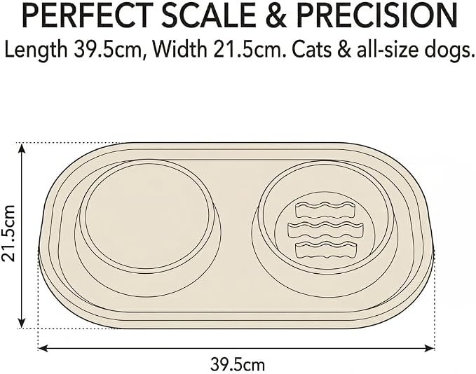 Slow Feeder Dog Bowls, Dog Bowl Set for Puppies, Small Dogs, and Cats – Silicone Non-Slip Food and Water Feeding Station, Spill-Proof Pet Dishes for Mess-Free Meals - Image 2
