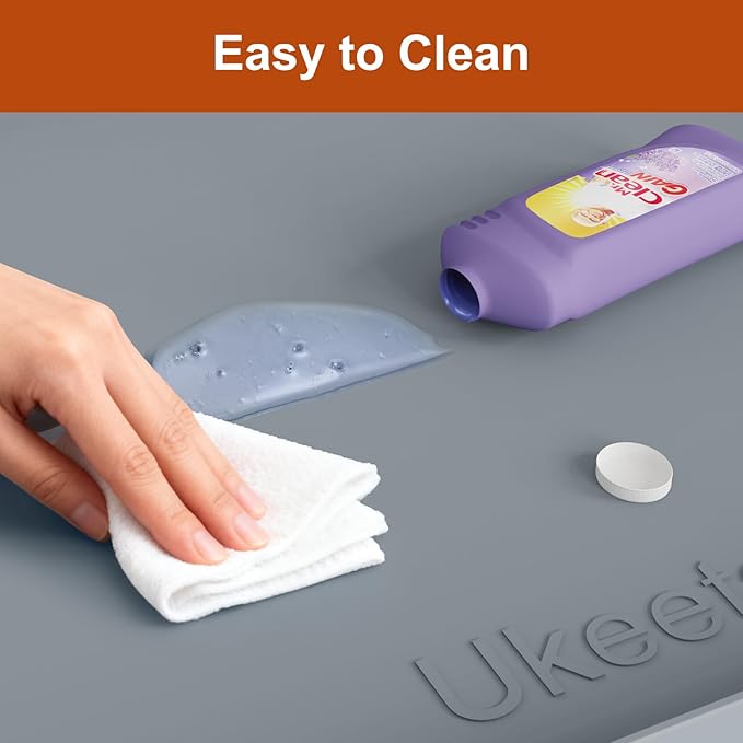 19" x 28" Extra Thick Silicone Mat Waterproof with Raised Edge, Gray | Under Sink Mat for Kitchen & Bathroom, Kitchen Cabinet Liner, Multi-Purpose for Storage & Protection - Image 6