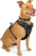 Dog Harness No Pull, Pet Harnesses with Dog Collar, Adjustable Reflective Oxford Outdoor Vest, Front/Back Leash Clips for Small, Medium, Large, Extra Large Dogs, Easy Control Handle for Walking by WINSEE