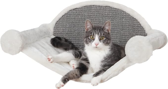 Trixie Liam Wall Mounted Cat Furniture - 3pc Cat Wall Scratcher - Climbing Shelves, Plush & Sisal Covered Condo, Hammock, and Step - Gray - Image 4
